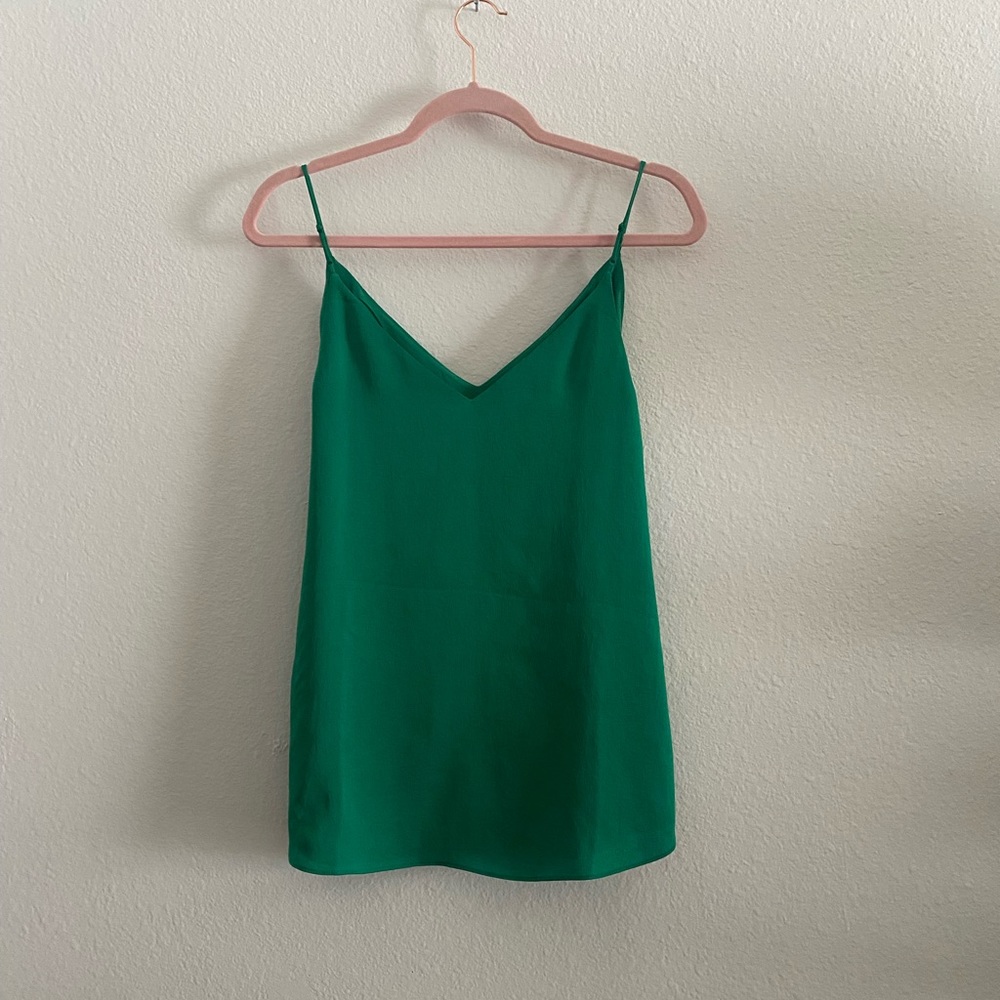 Express bright green v neck downtown camisole